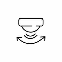 wide detection sensor icon sign vector