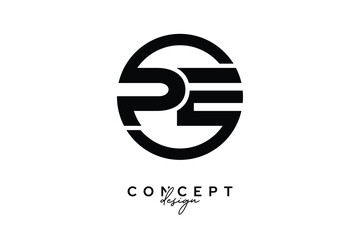 PE Creative Circle Monogram Logo Design – Modern Branding Concept