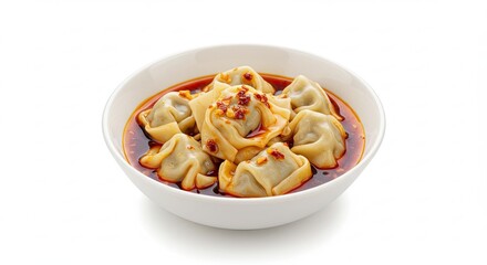 Spicy Sichuan Wontons in Chili Oil a Delicious Chinese Appetizer.