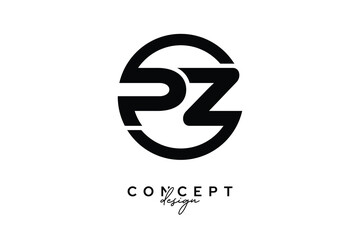 Obraz premium PZ Creative Circle Monogram Logo Design – Modern Branding Concept