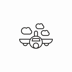flying passenger airplane icon sign vector