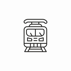 front view train icon sign vector