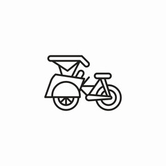 pedal rickshaw icon icon sign vector