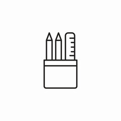 pencils and ruler icon sign vector