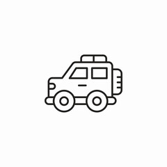 suv with roof rack icon sign vector