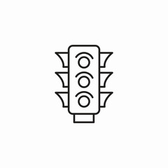 three light traffic icon sign vector