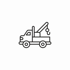 tow truck crane icon sign vector