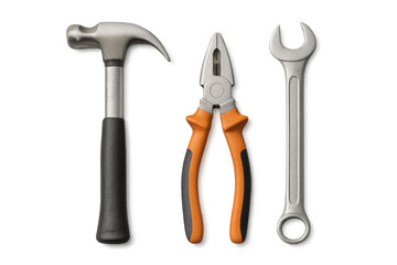 Hammer pliers wrench hand tools for construction repair