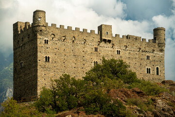 The medieval castle of Ussel, Aosta Valley, Italy
