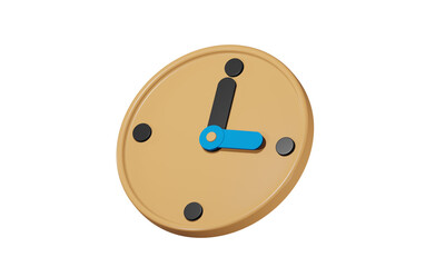 brown cute clock with blue needle