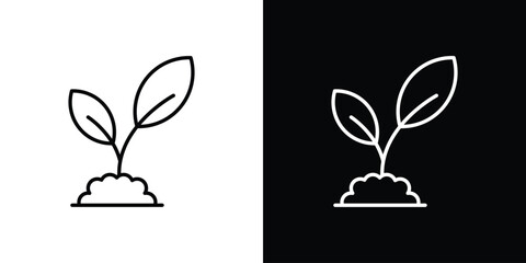 Seedling icon. Thin linear vectors pack