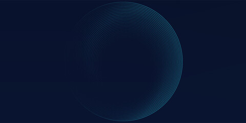 Round frame colorful blue green light isolated on dark background. Abstract circles lines pattern. Vector illustration concept for music, digital, modern science, Ai technology.vector