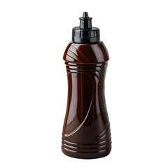 Plastic squeeze bottle for barbecue sauce with glossy finish and clear nozzle