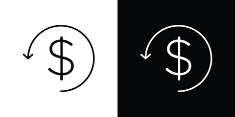 Refund icon. Thin linear vectors pack