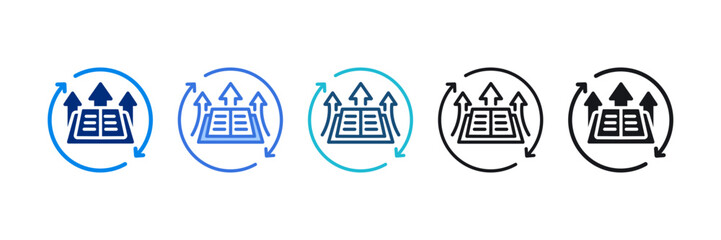 Continuous Learning Icon Set Multiple Style Vector Illustration 