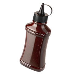 Plastic squeeze bottle for barbecue sauce with glossy finish and clear nozzle