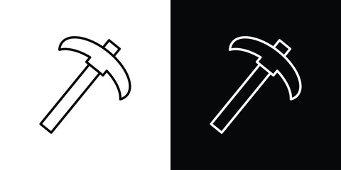 Pickaxe icon. Thin linear vectors pack