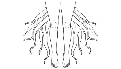 Woman's legs with tentacles