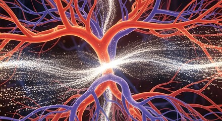 Blood vessels arteries veins network medical illustration healthcare science anatomy system circulatory flow 3d