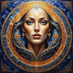 Woman's mosaic portrait