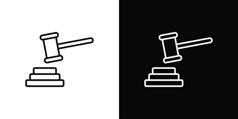 Gavel icon. Thin linear vectors pack