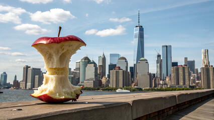 Fresh Red Apple With A Bite