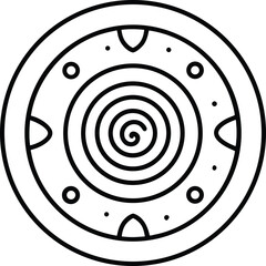mayan calendar infused with cosmic spiral illustration on transparent background