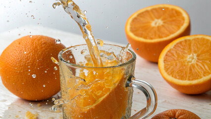 Fresh Oranges In Background Closeup