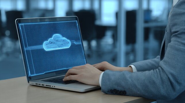 Empowering business management through innovative cloud solutions in a modern office setting