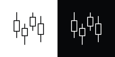 Chart candlestick icon. Thin linear vectors pack