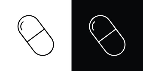 Capsules icon. Thin linear vectors pack