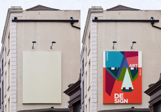 Mockup of Blank vertical Advertising billboard Space in Dublin