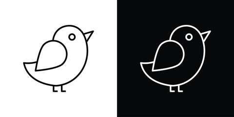 Bird icon. Thin linear vectors pack