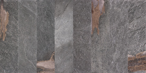 Seamless pattern with holes in broken wall and old bricks isolated on white background. Vector cracks in wall. Cartoon flat illustration.