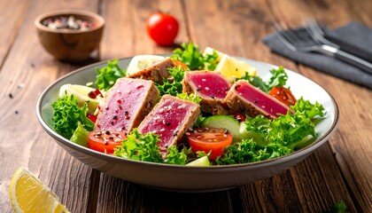 Tuna salad on greens