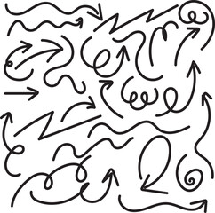 Hand-Drawn Doodle Arrows and Scribble Vector Elements Pack