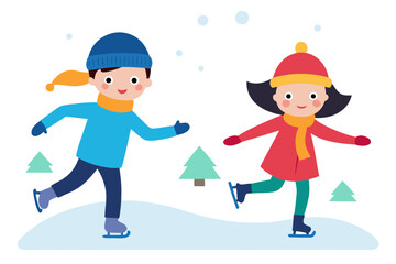 children playing with snow