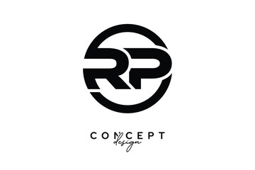 Obraz premium RP Creative Circle Monogram Logo Design – Modern Branding Concept