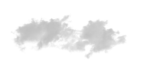 isolated white natural cloud element on transparent background
