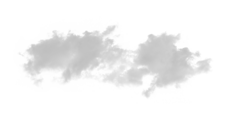 isolated white natural cloud element on transparent background