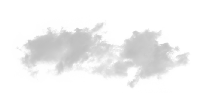 isolated white natural cloud element on transparent background