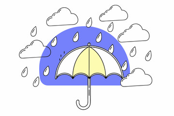 umbrella with rain drops