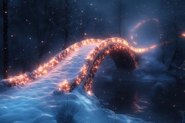 Bridge engulfed in flames.