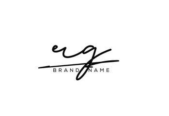 RG letter elegant cursive beauty handwriting logo.