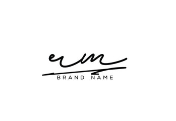 RM letter elegant cursive beauty handwriting logo.