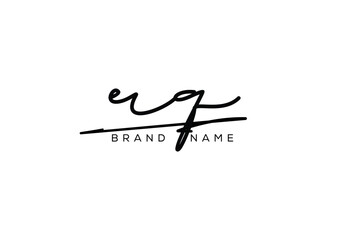 RQ letter elegant cursive beauty handwriting logo.