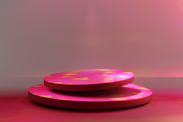 Pink gradient podium with soft lighting for product display and promotional branding presentations