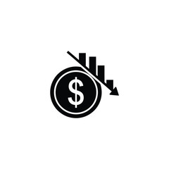 Money loss icon vector illustration design concept of financial crisis, market crash, or economic recession in a flat style
