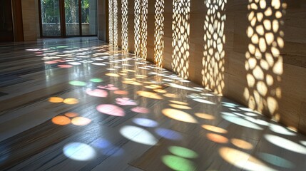 Abstract shadows cast on walls and floors 