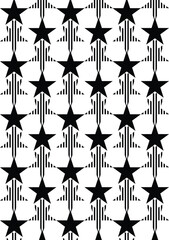 Seamless geometric pattern black and white star line